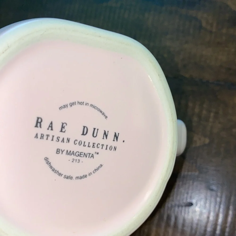Rae Dunn light pink I Love Mom large letter ceramic coffee mug farmhouse